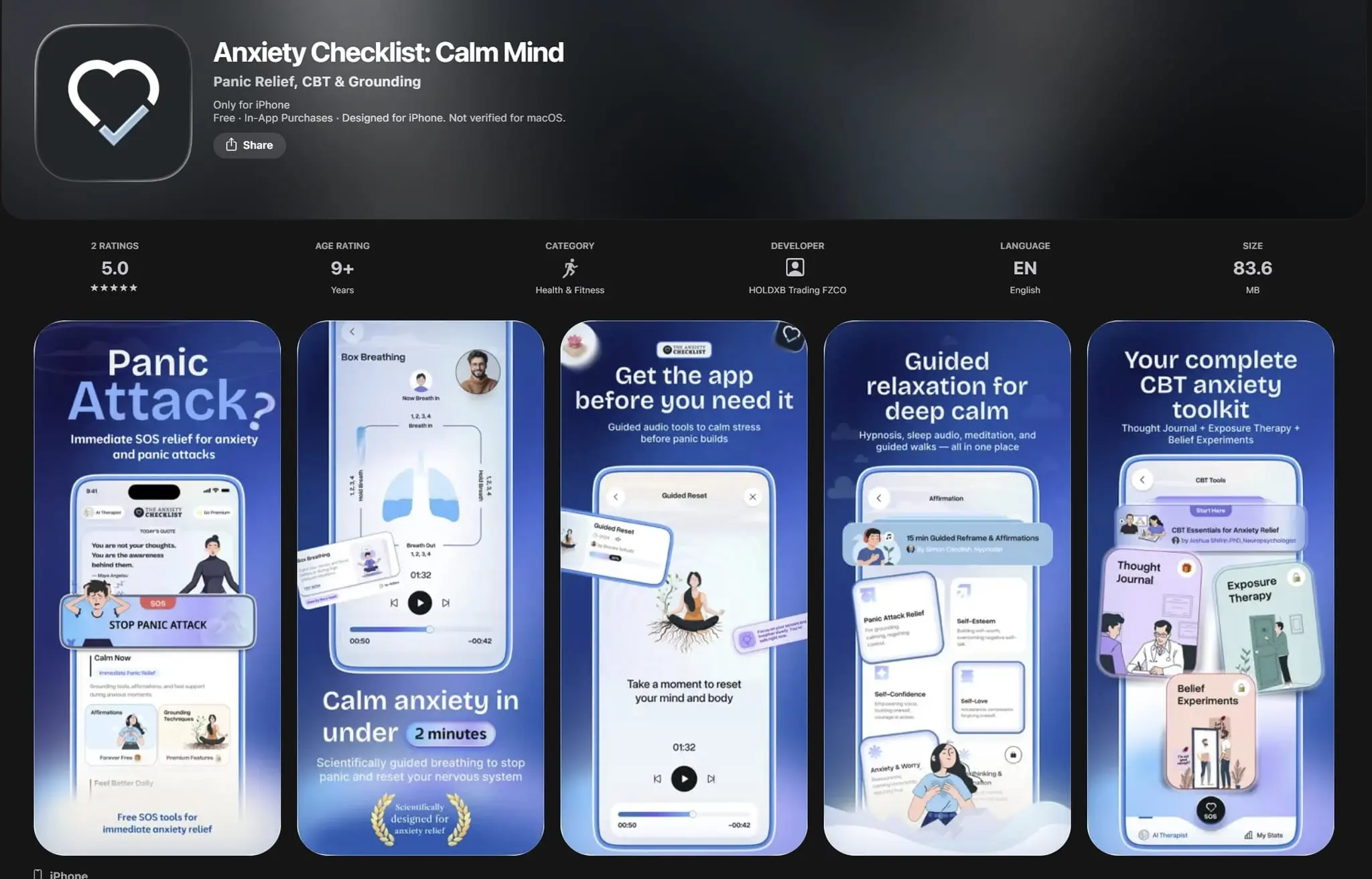 Screenshot 5 of Anxiety Checklist
