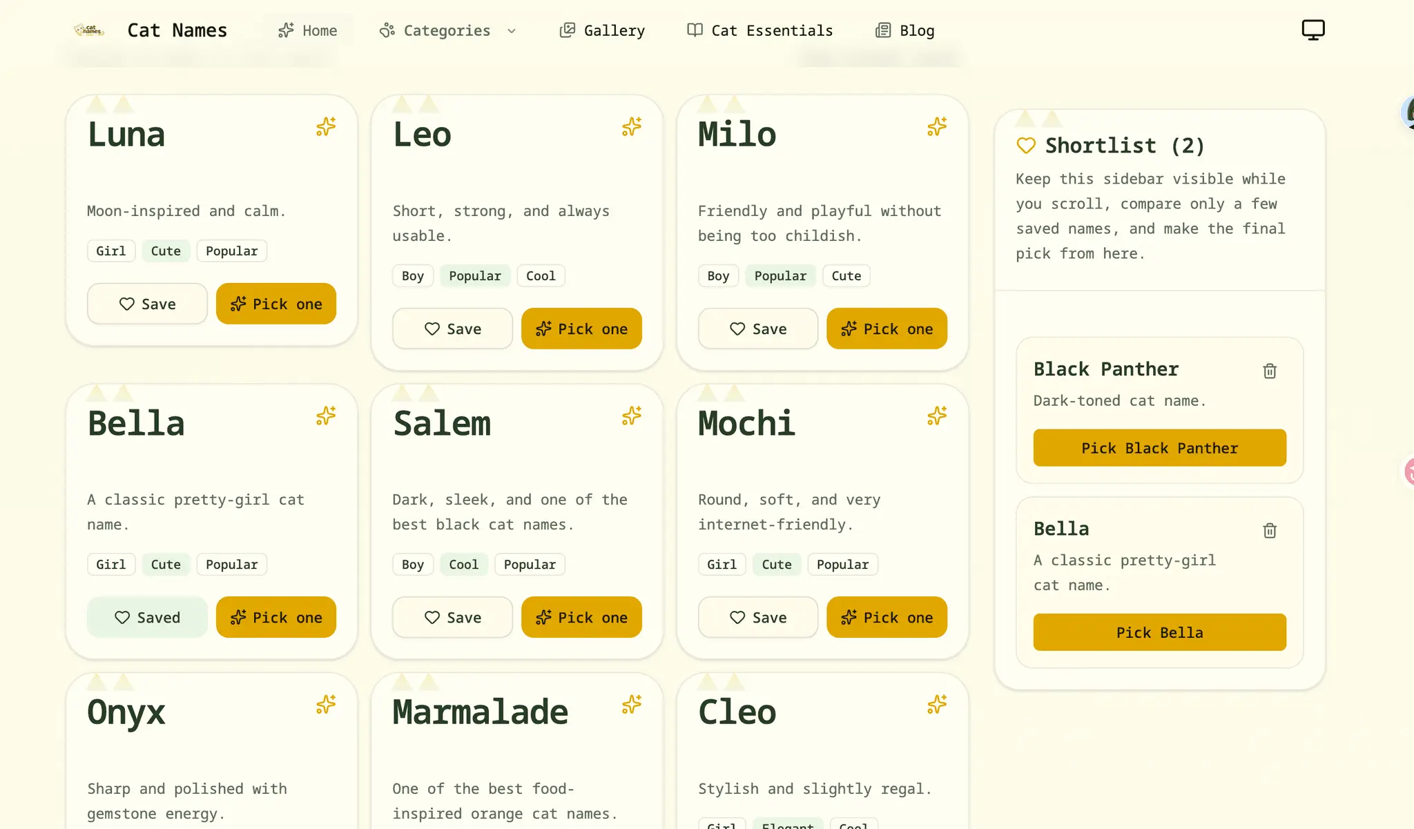 Screenshot 1 of catnames