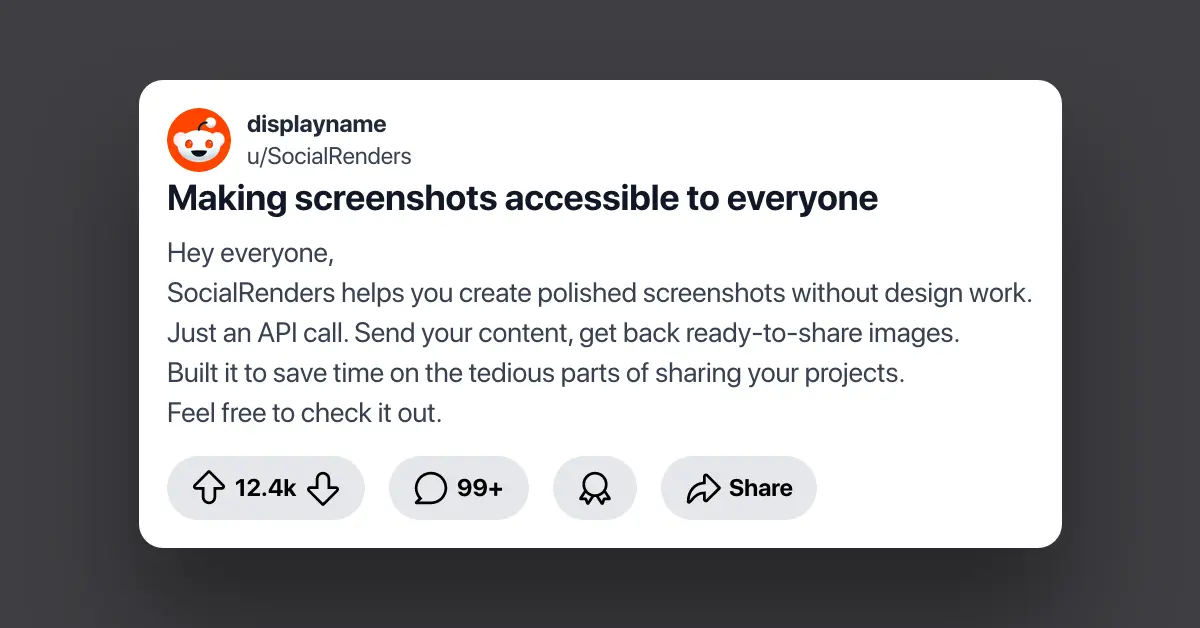 Screenshot 1 of Social Renders