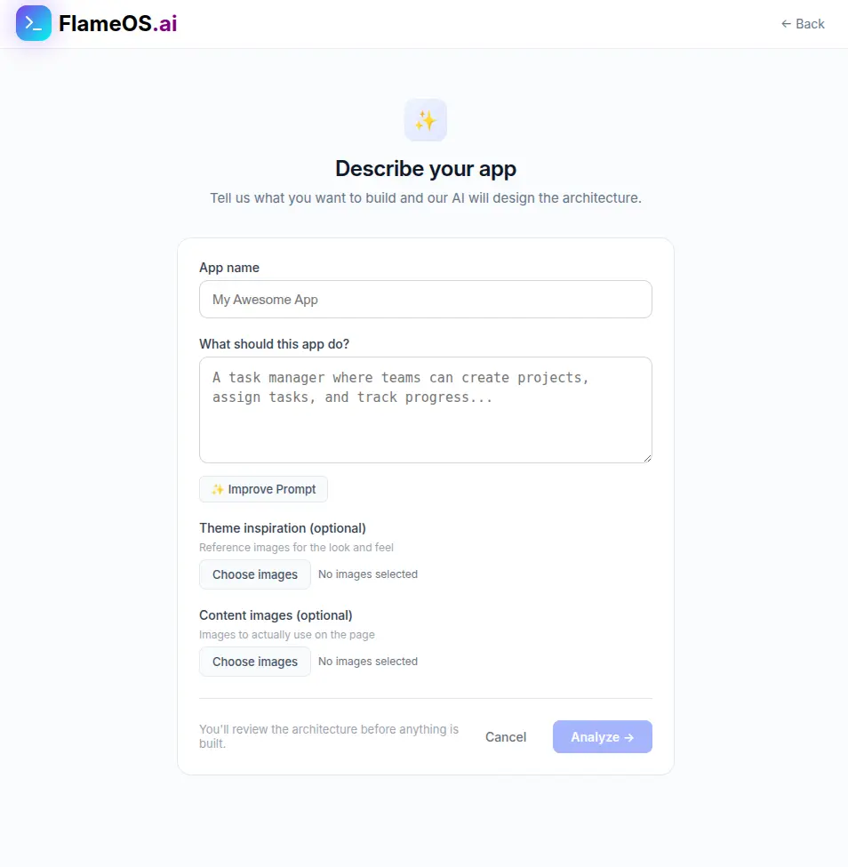 Screenshot 1 of Flame OS