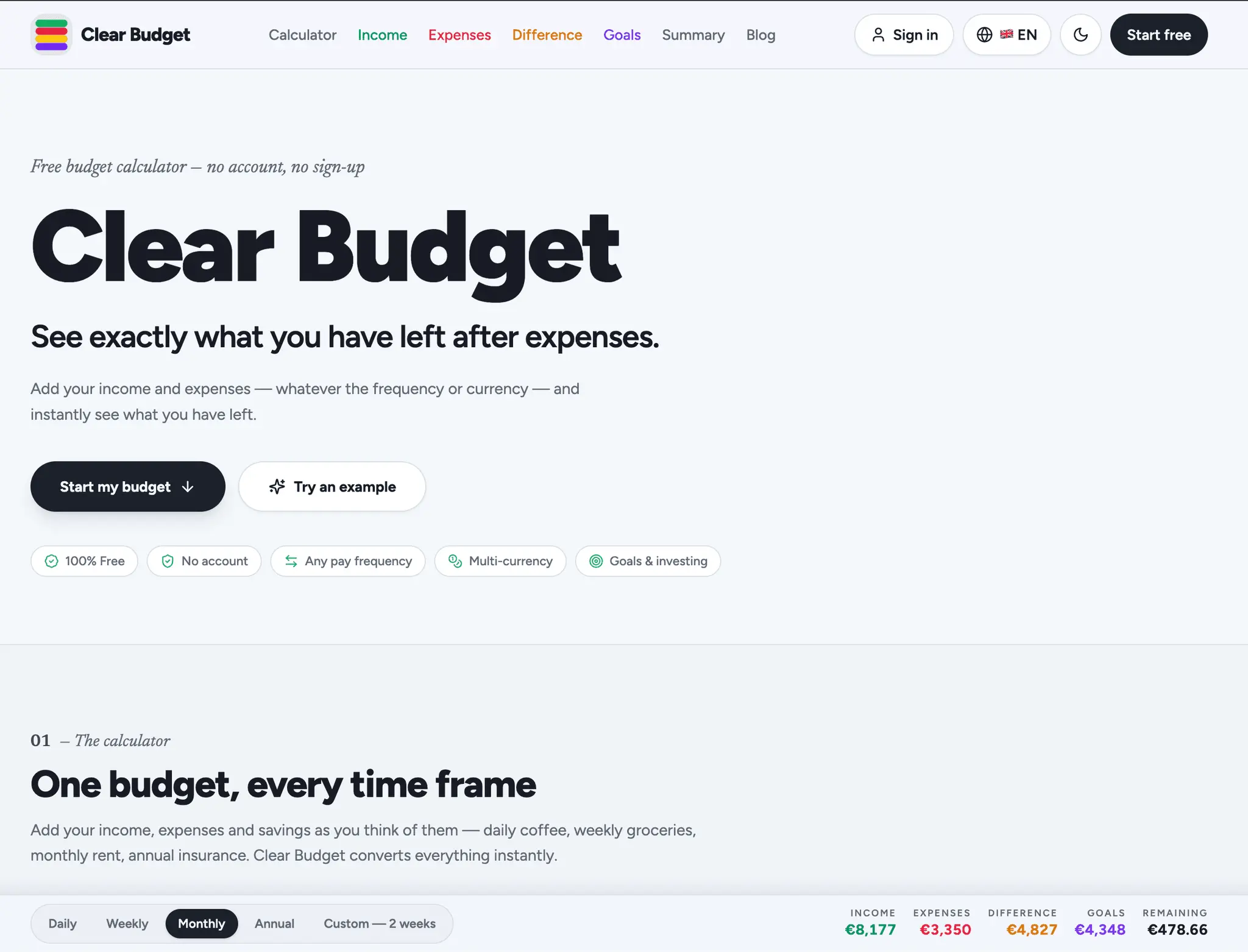Screenshot 1 of Clear Budget