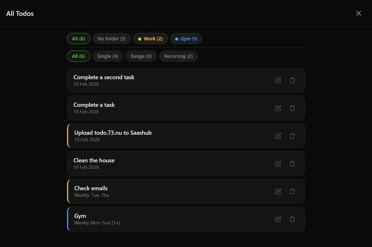 Screenshot 3 of TODO