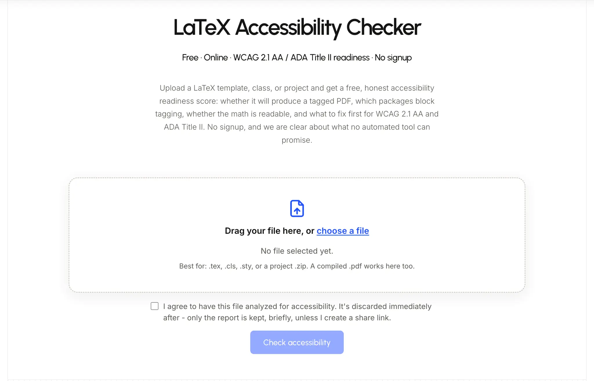 Screenshot 2 of LaTeX Accessibility Checker