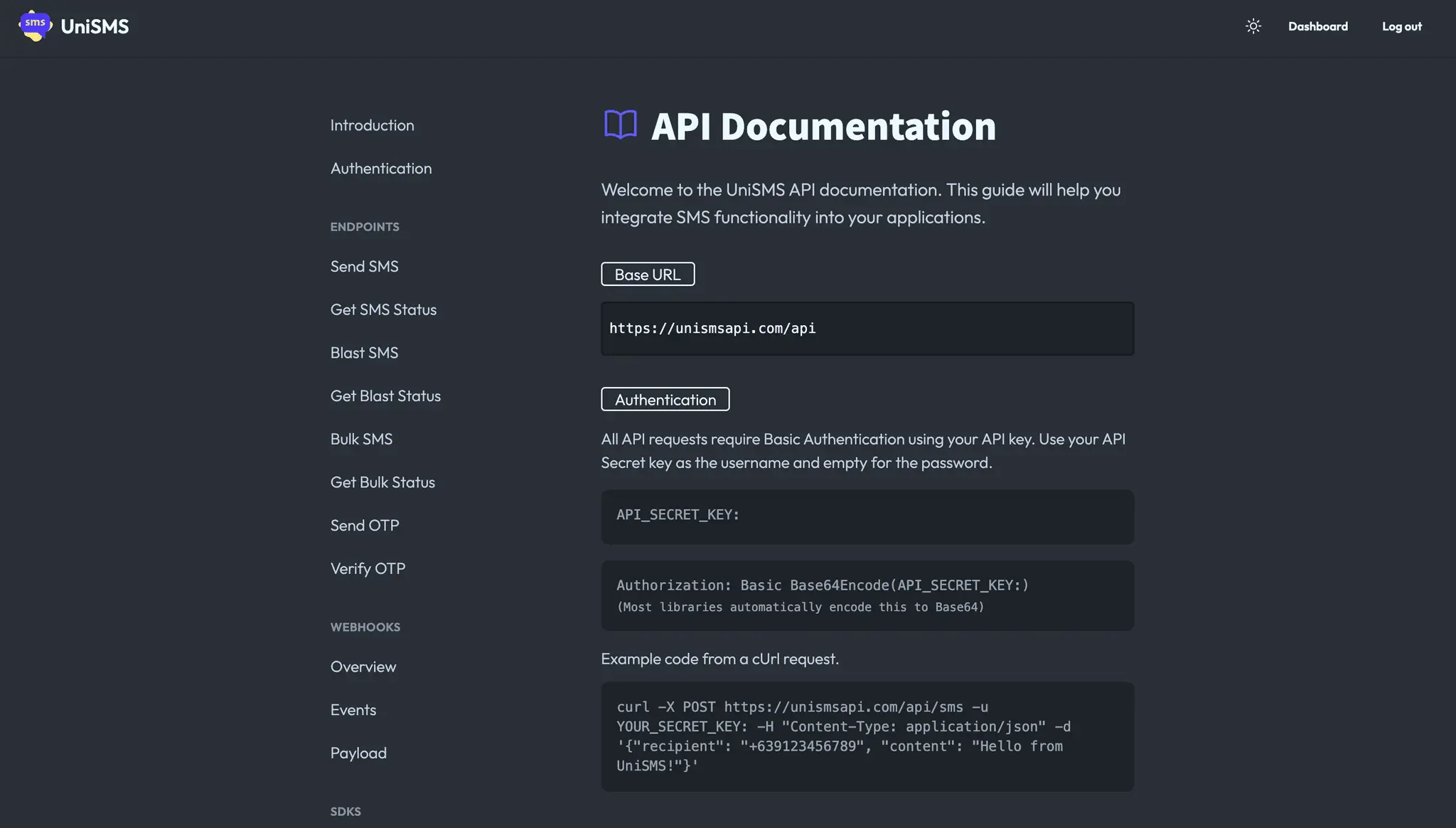 Screenshot 3 of UniSMS API