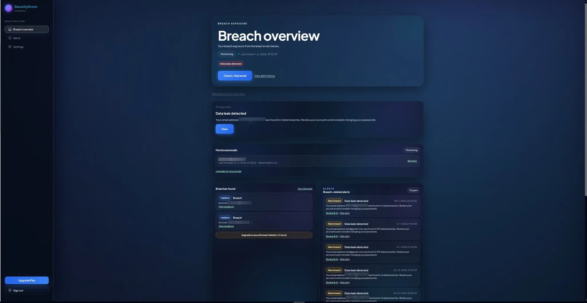 Screenshot 1 of SecurityScore.me