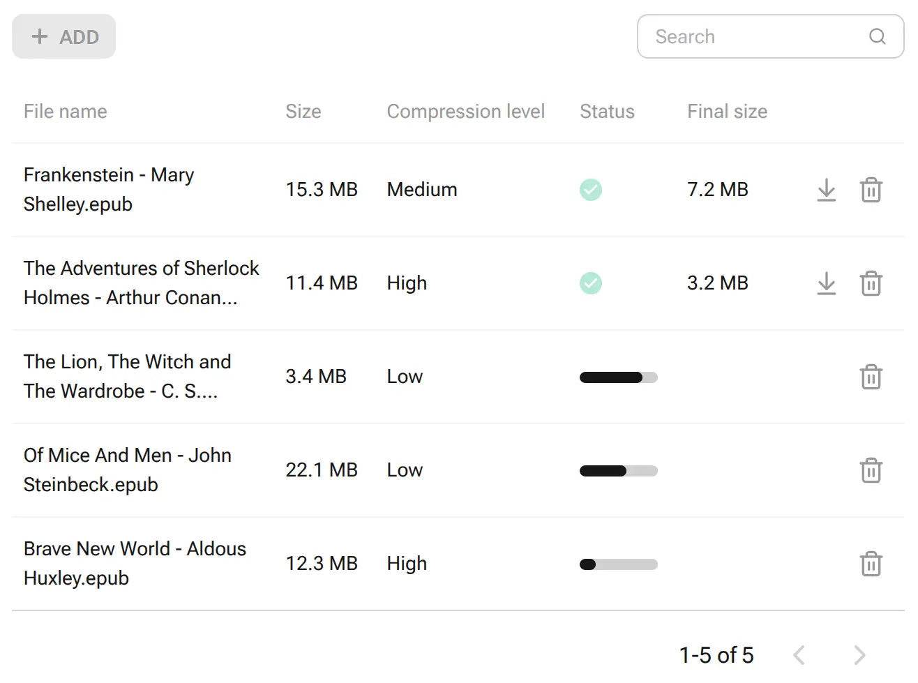 Screenshot 1 of ebookcompressor