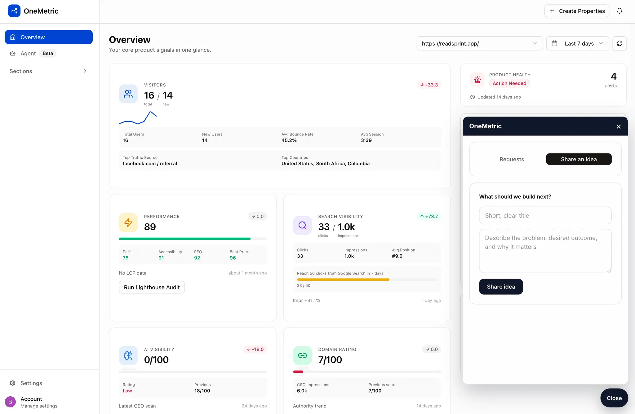Screenshot 1 of Feedbackly