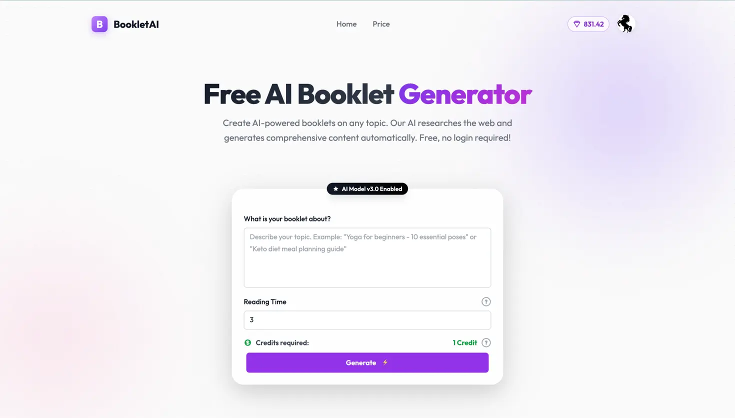 Screenshot 1 of Booklet AI