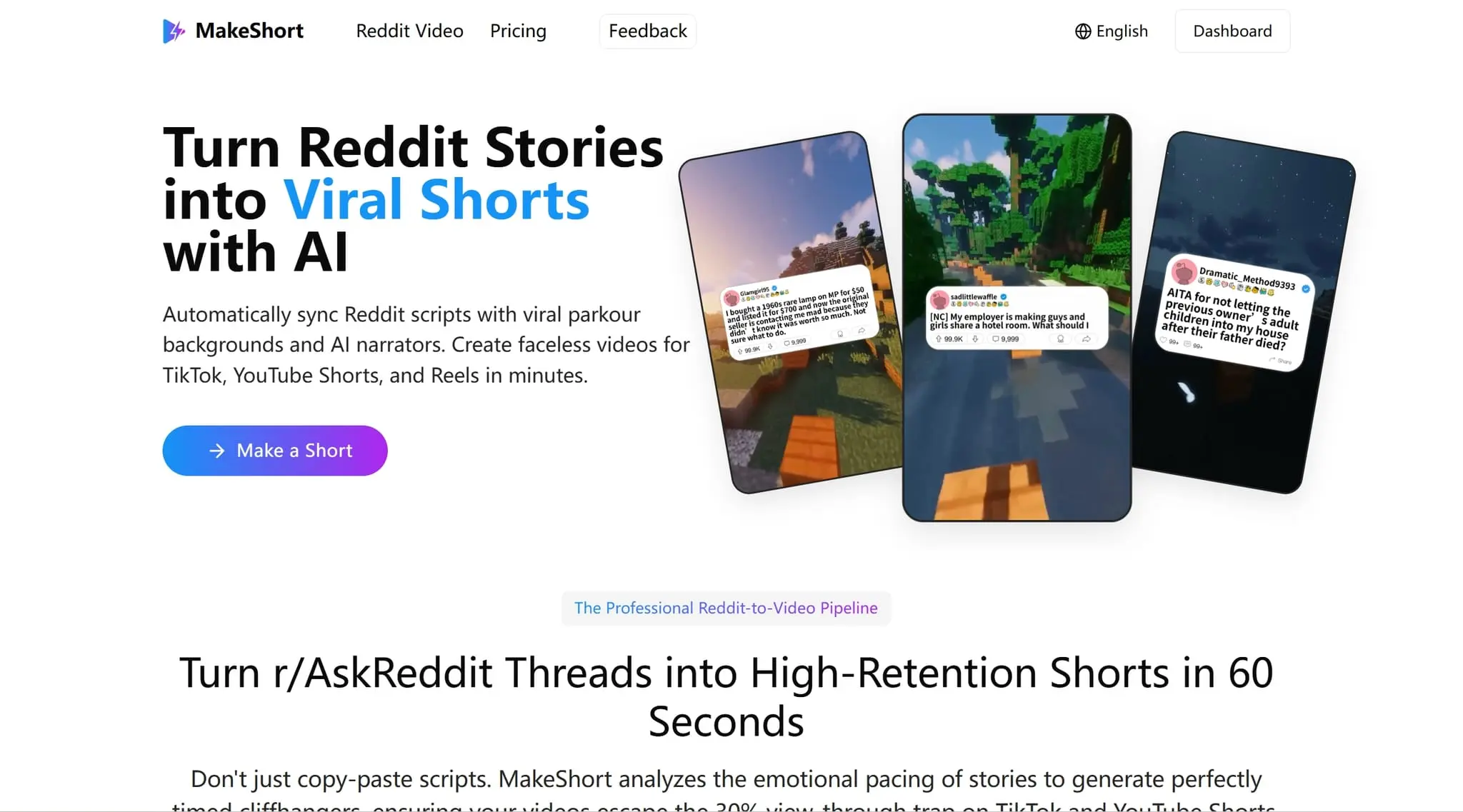 Screenshot 2 of MakeShort.ai