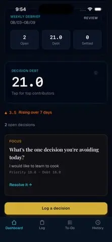 Screenshot 2 of Decision Debt
