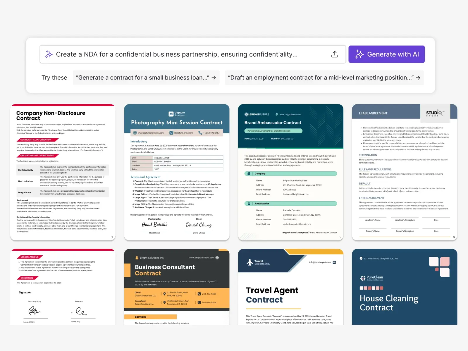 Screenshot 2 of AI Contract Generator