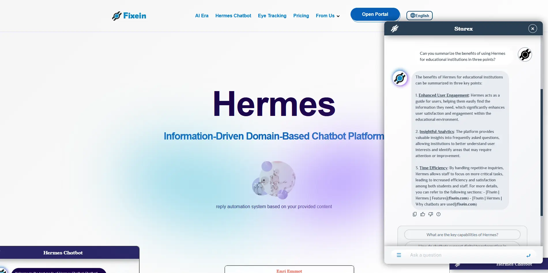 Screenshot 5 of Fixein Hermes Chatbot