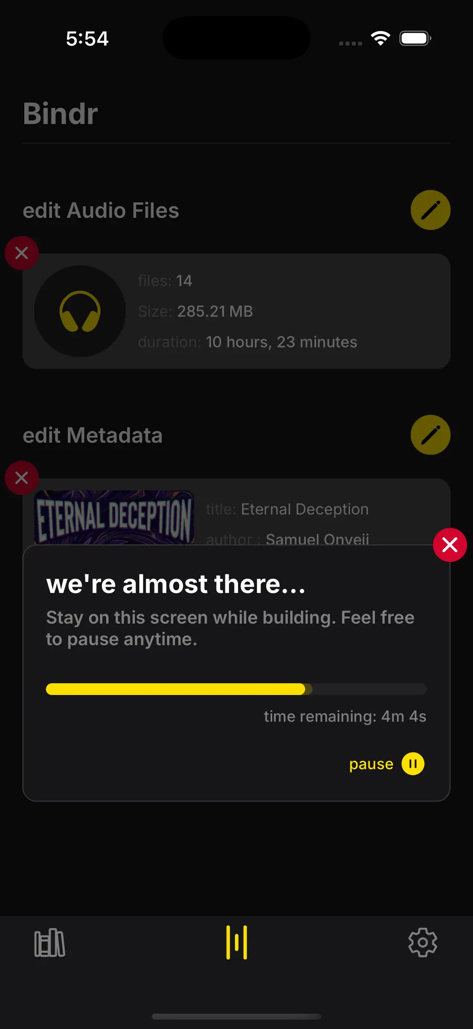 Screenshot 1 of M4Bindr : Audiobook Maker