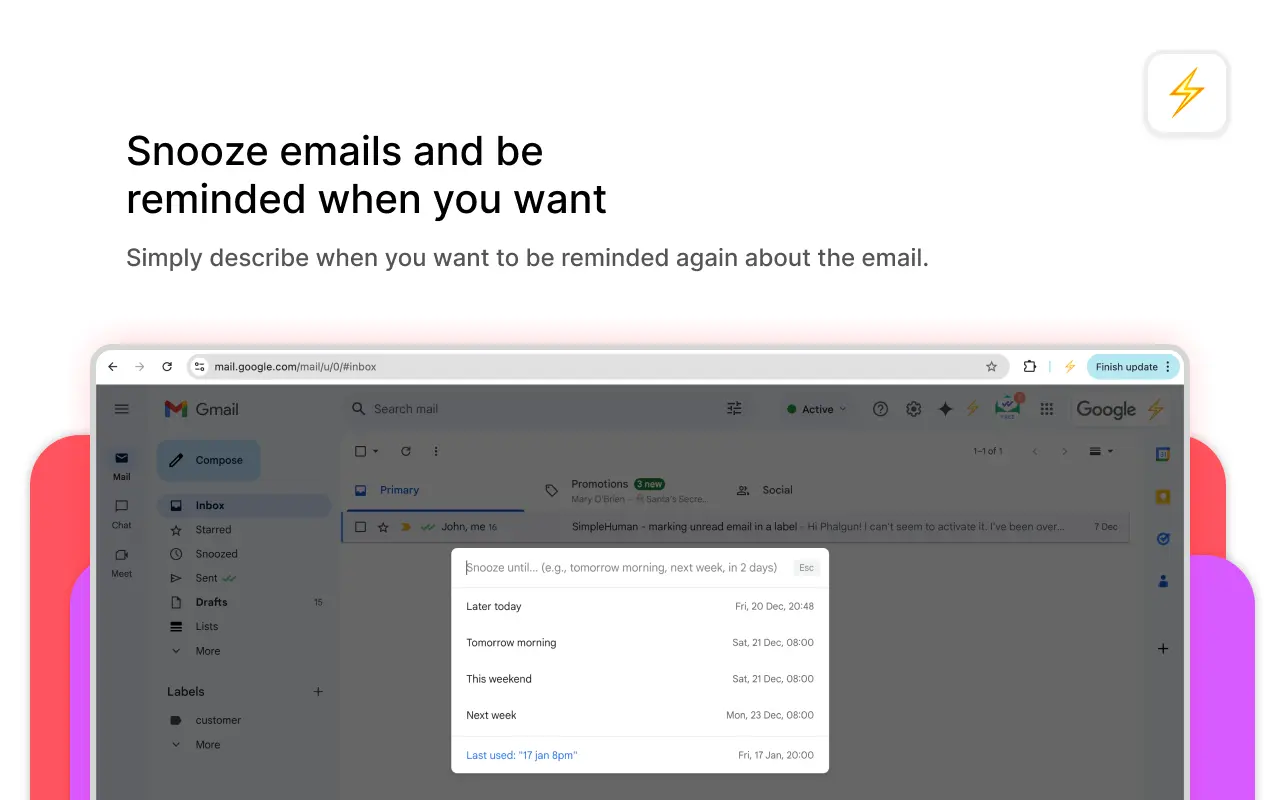 Screenshot 6 of CMDK Gmail Shortcuts Extension