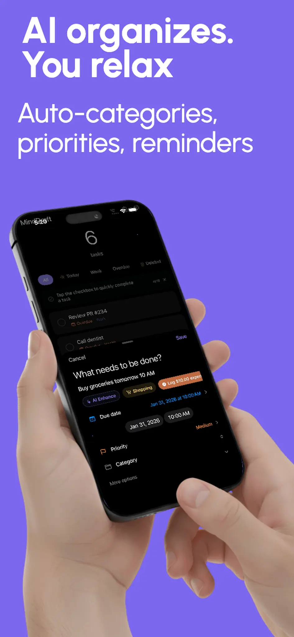 Screenshot 2 of Minddraft: AI Daily Planner & To-do