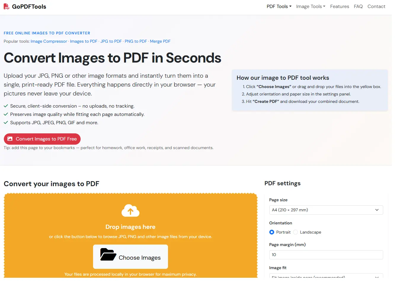 Screenshot 2 of GoPDFTools — Free PDF & Image Tools