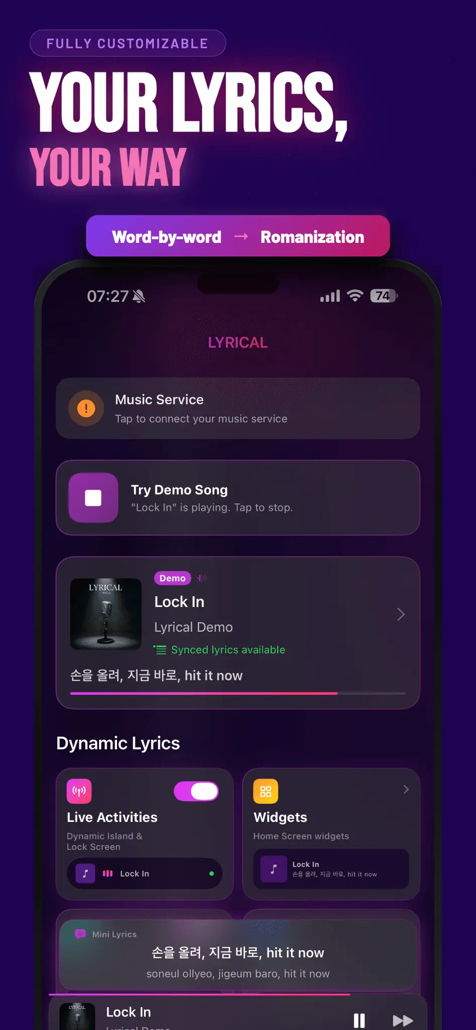 Screenshot 1 of Lyrical