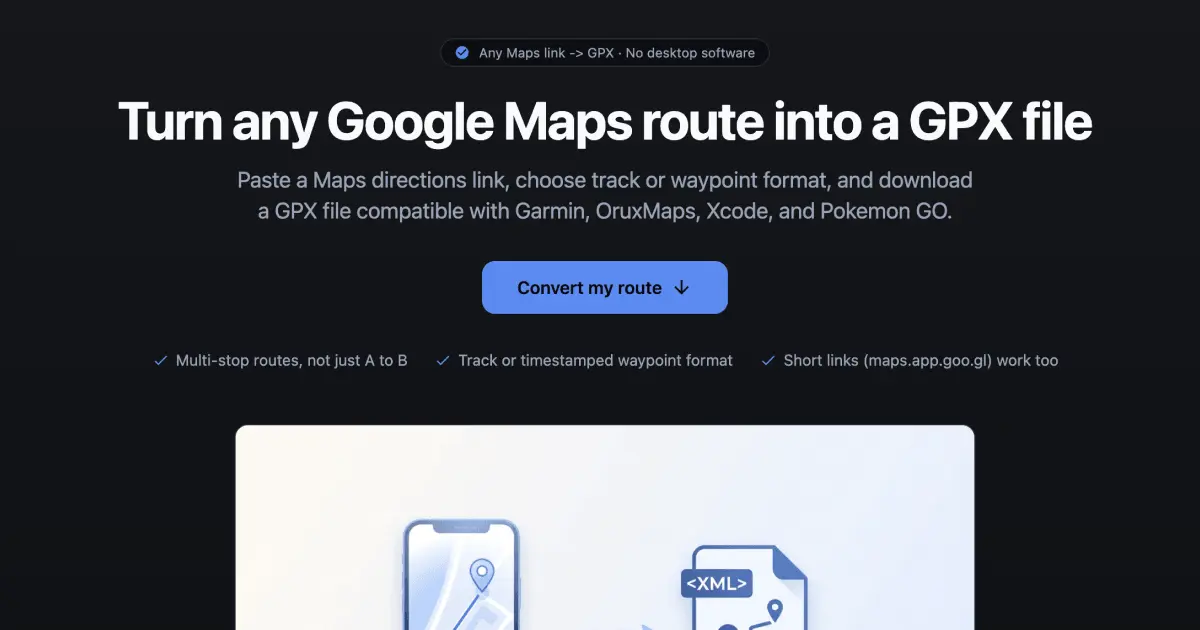 Screenshot 1 of GMaps To GPX