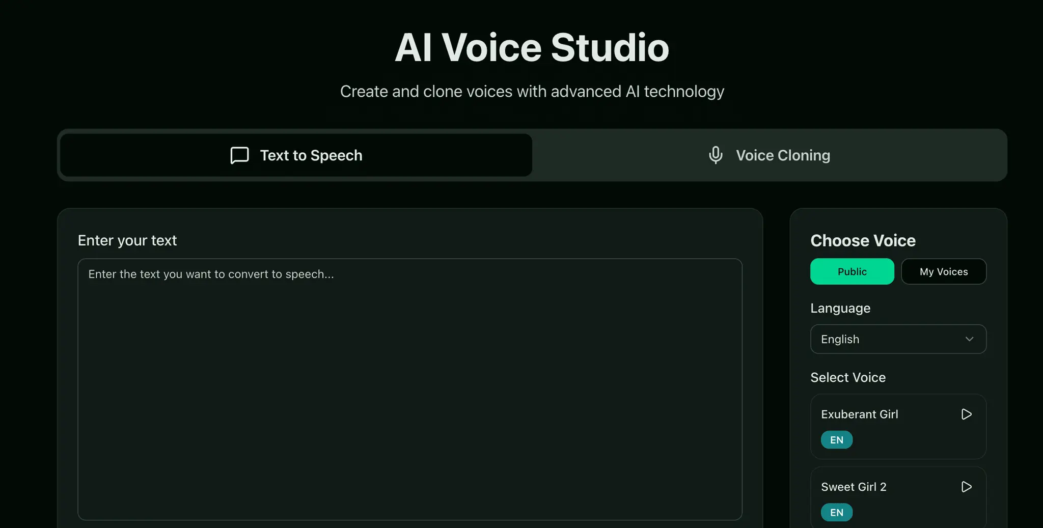 Screenshot 1 of CloneVoice: AI Voice Cloning Platform