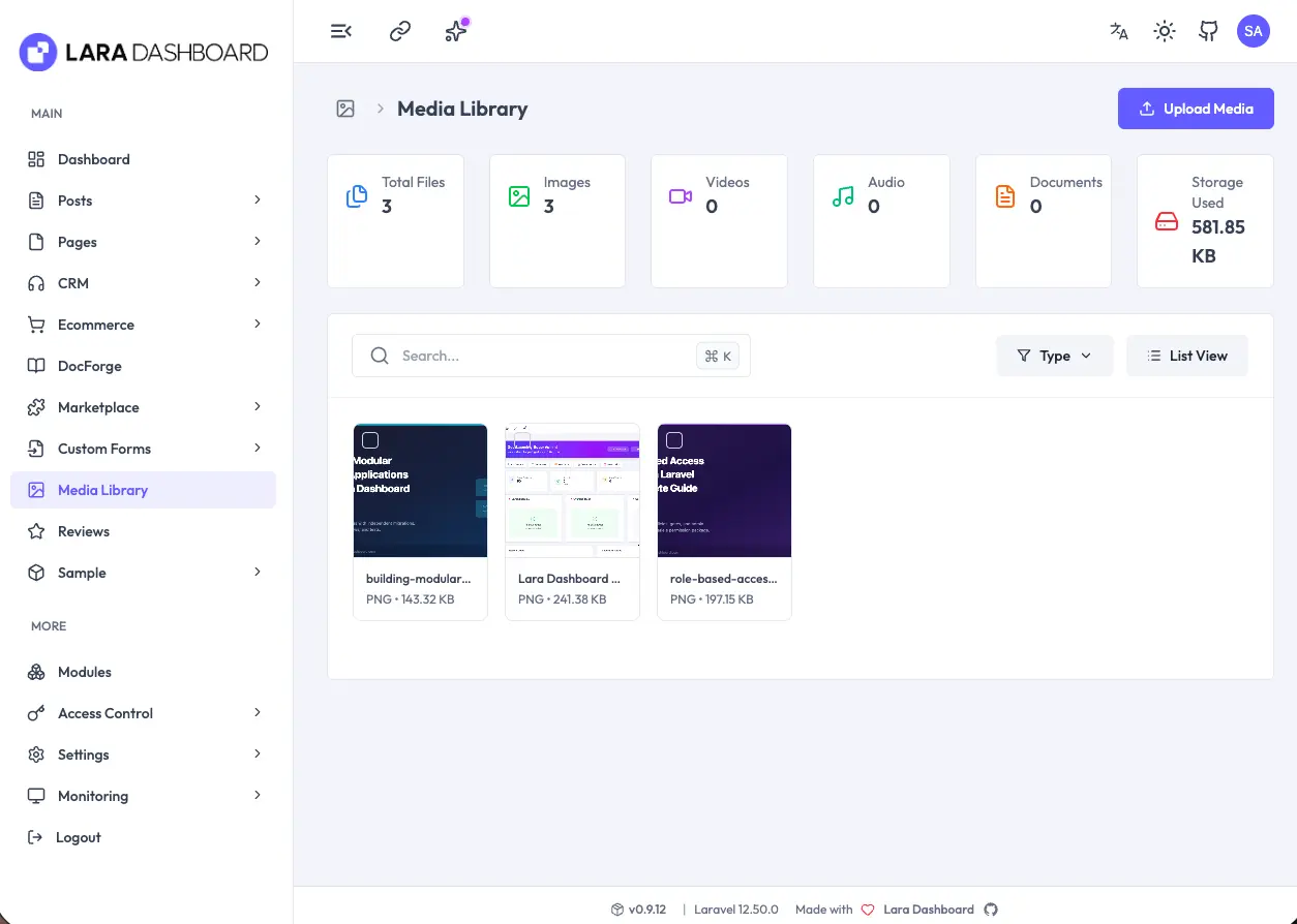 Screenshot 5 of Lara Dashboard