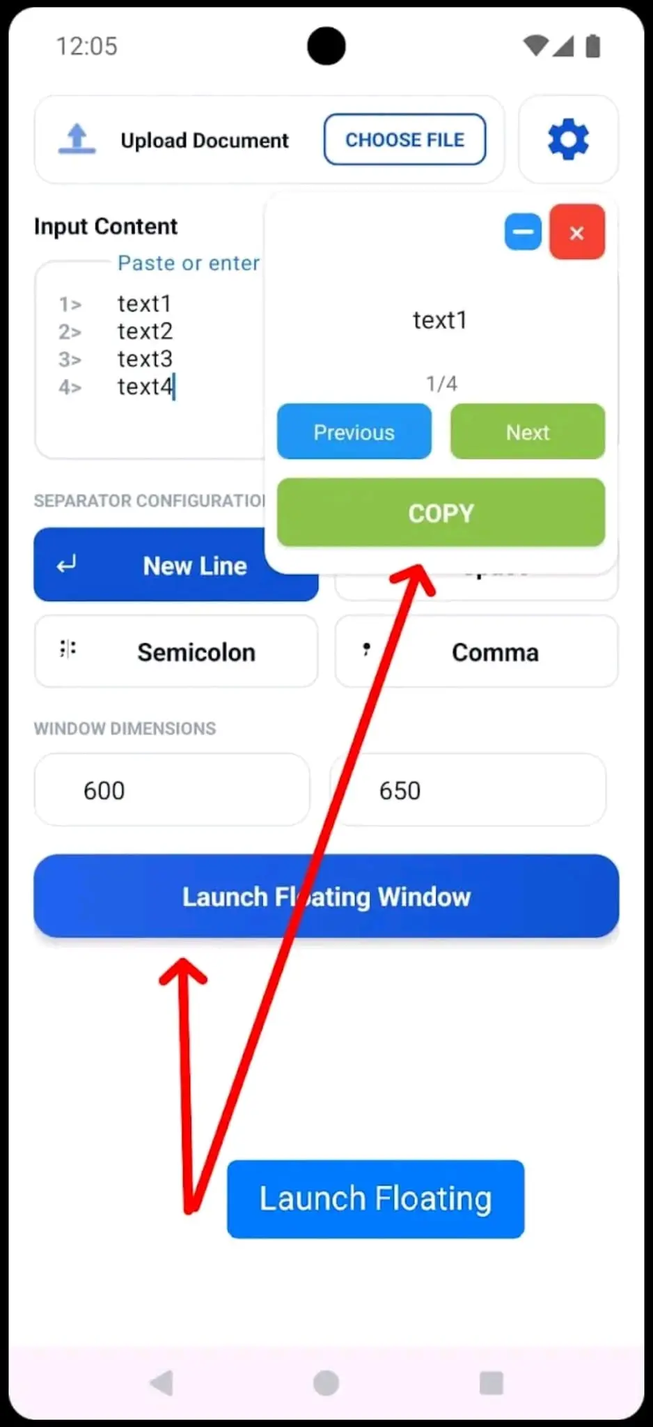Screenshot 1 of Float text copy paste texts in floating 