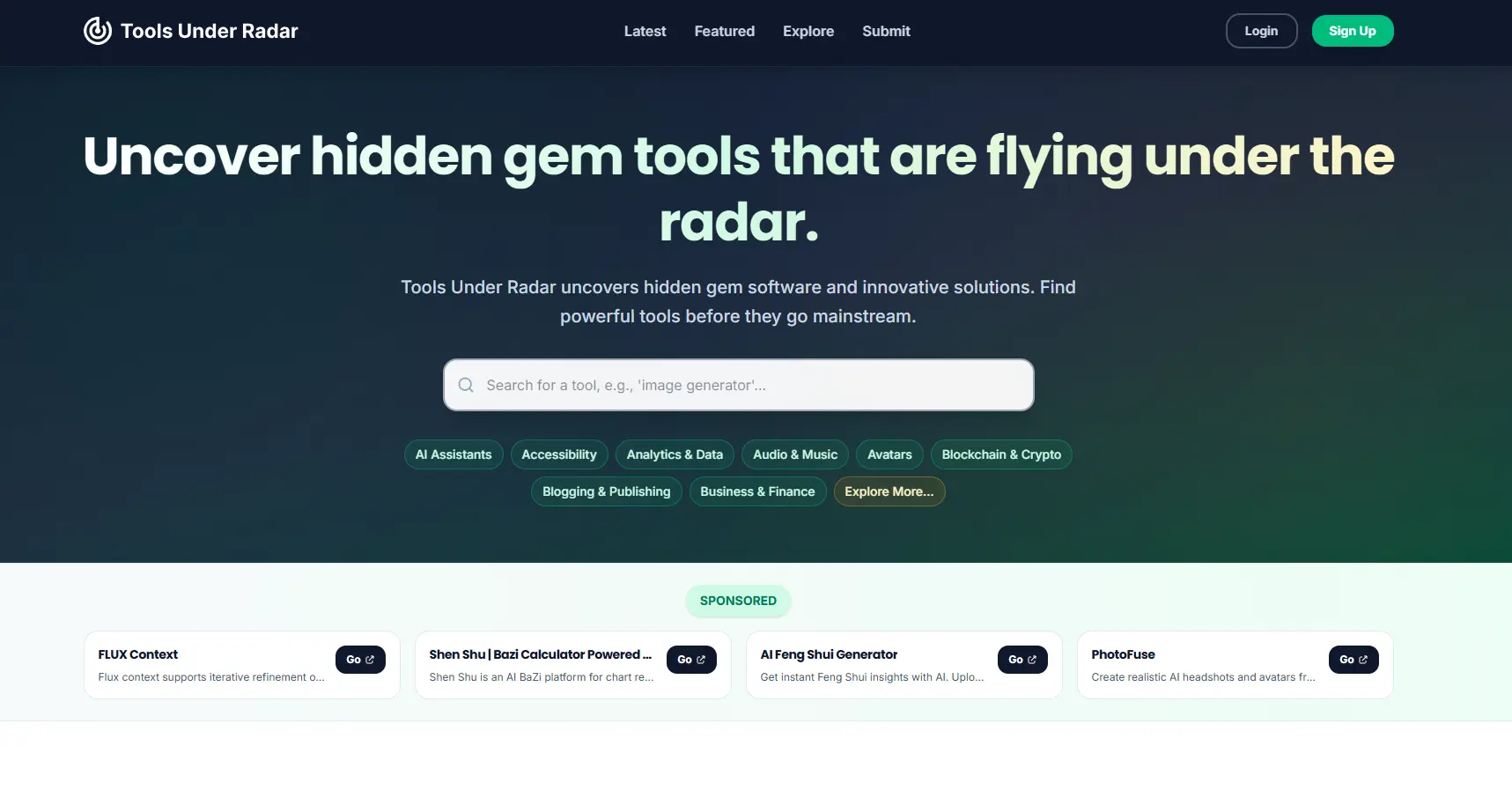 Screenshot 1 of Tools Under Radar