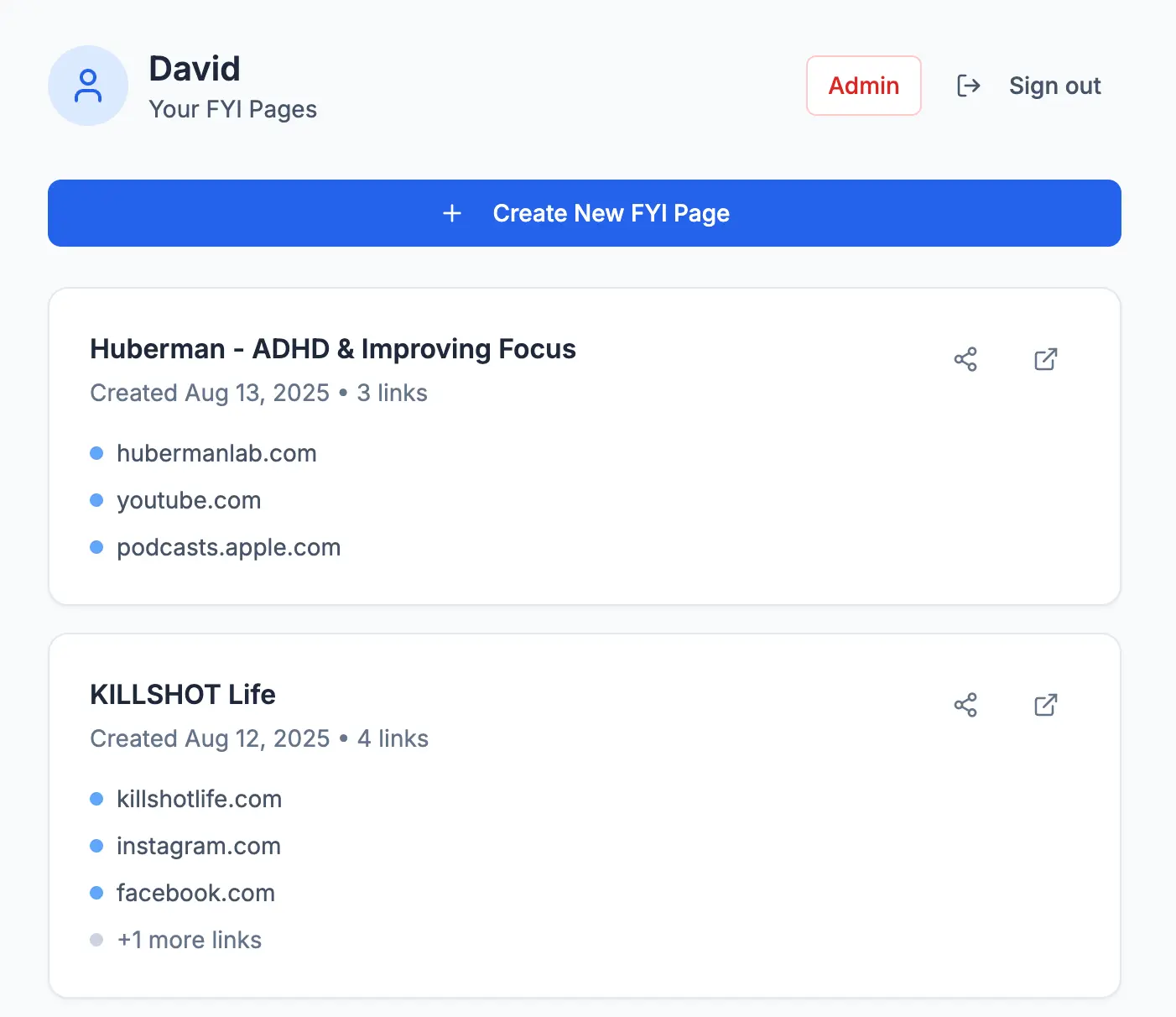 Screenshot 1 of LinksFYI