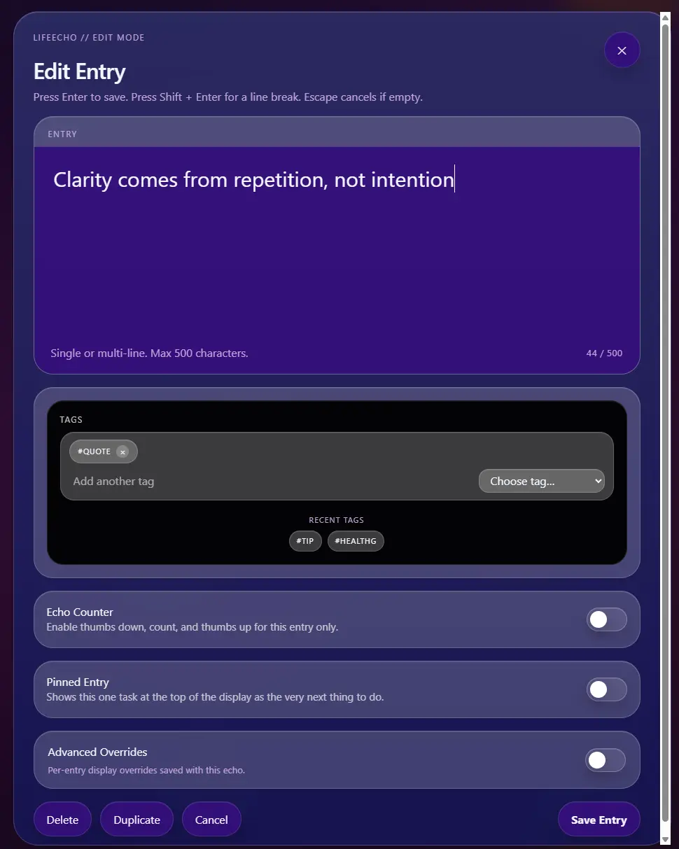 Screenshot 1 of LifeEcho
