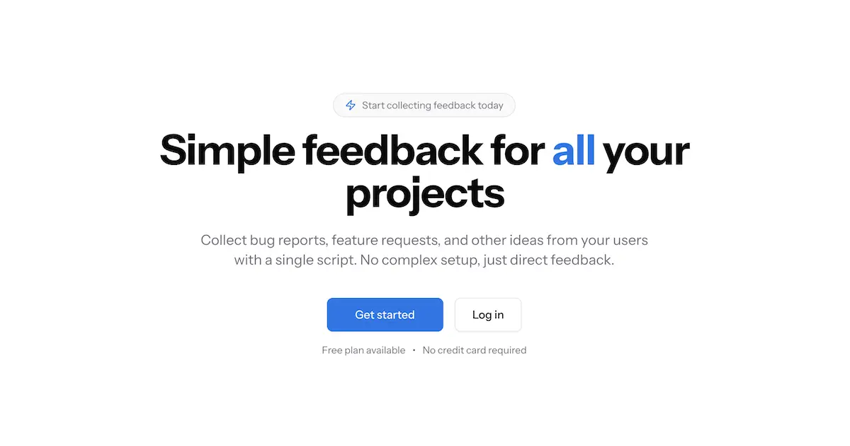Screenshot 1 of Feedback Widget