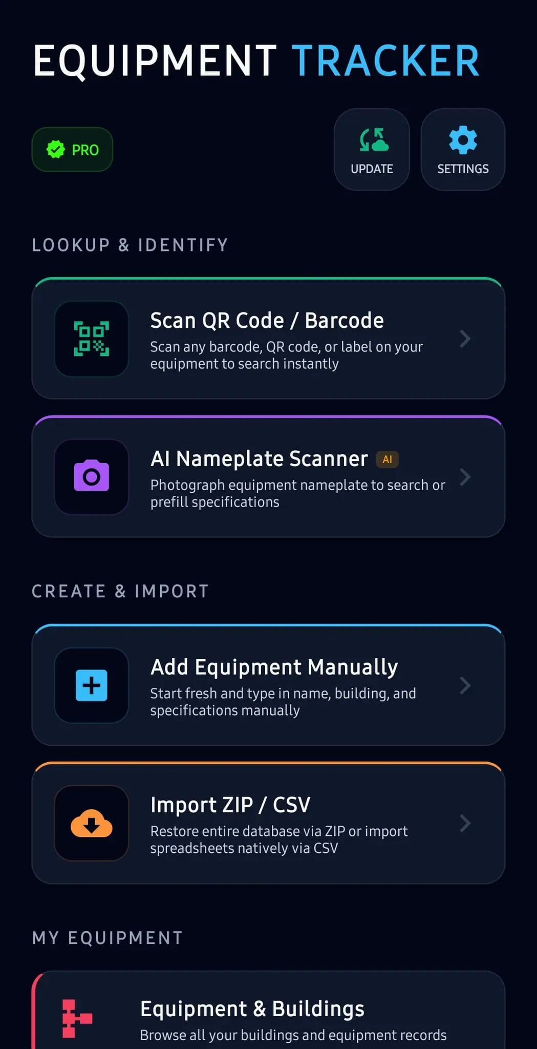 Screenshot 1 of Equipment Tracker Pro