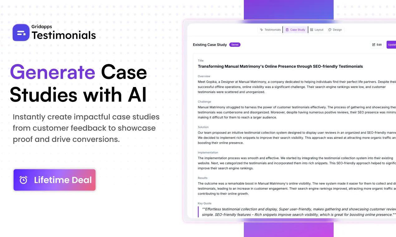 Screenshot 3 of Gridapps Testimonials