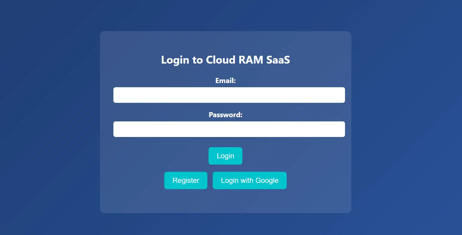 Screenshot 1 of CloudRAMSaaS