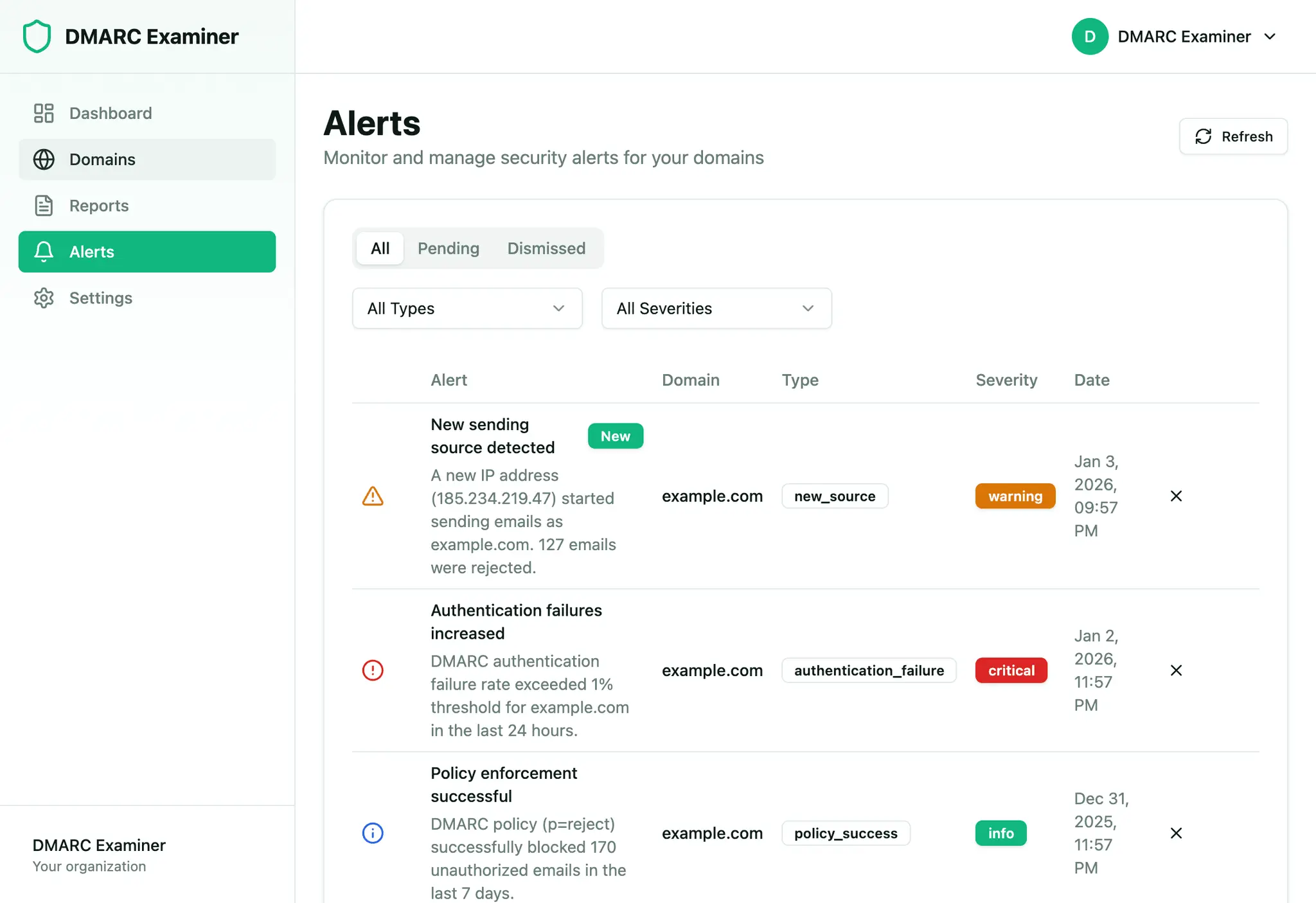 Screenshot 3 of DMARC Examiner