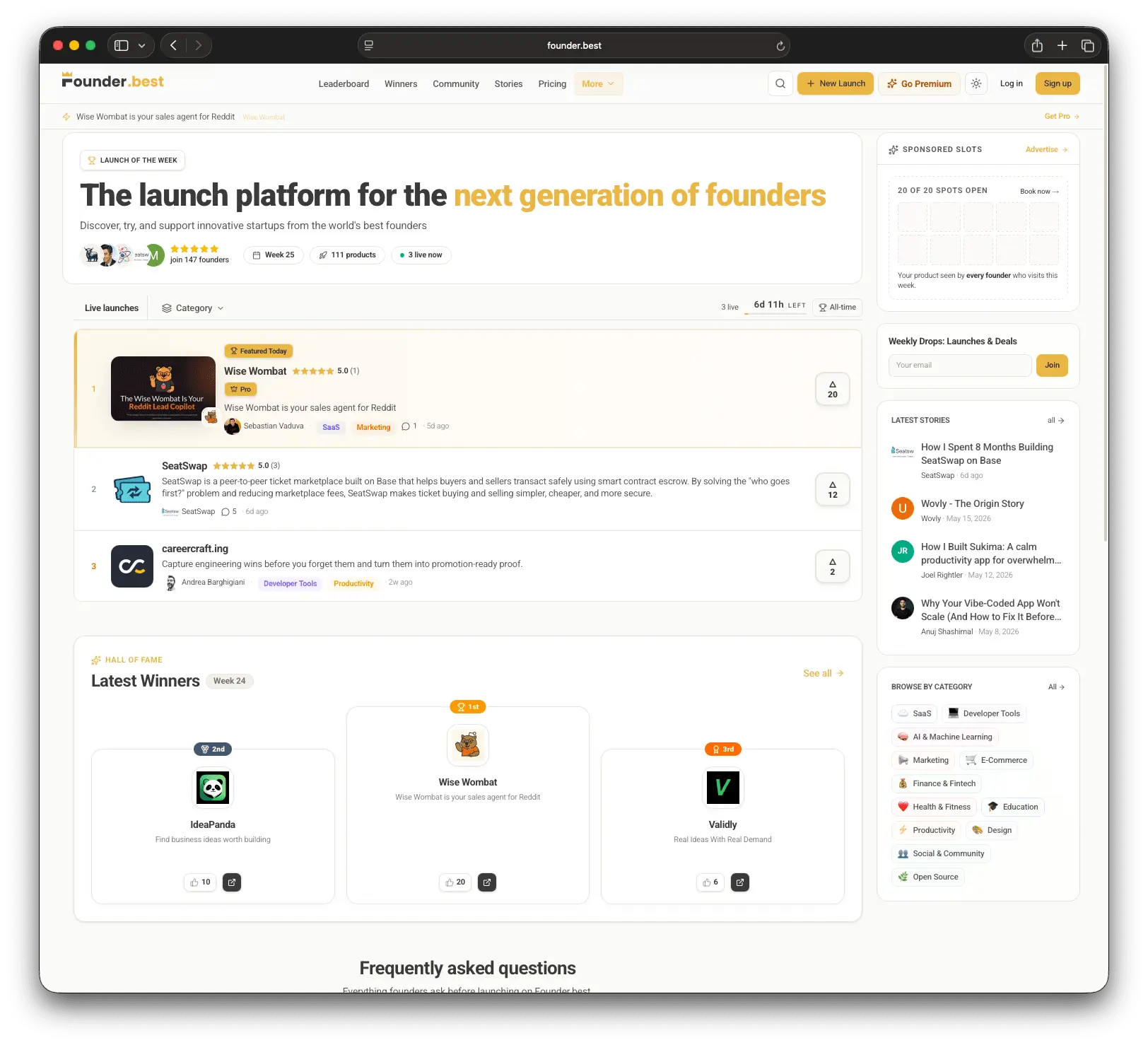 Screenshot 1 of Founder.best