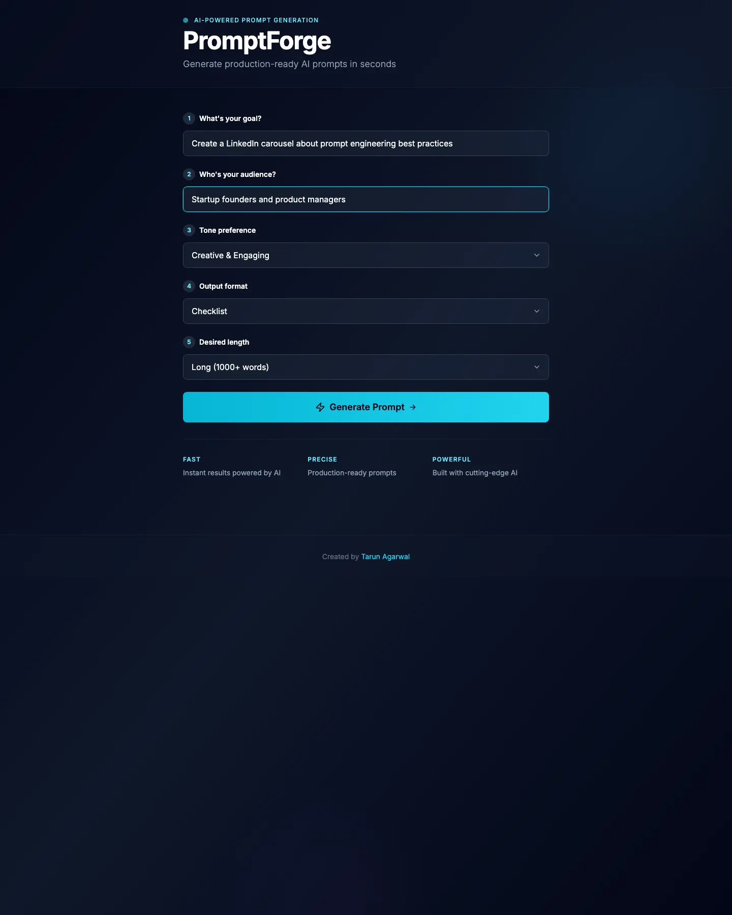 Screenshot 9 of PromptForge