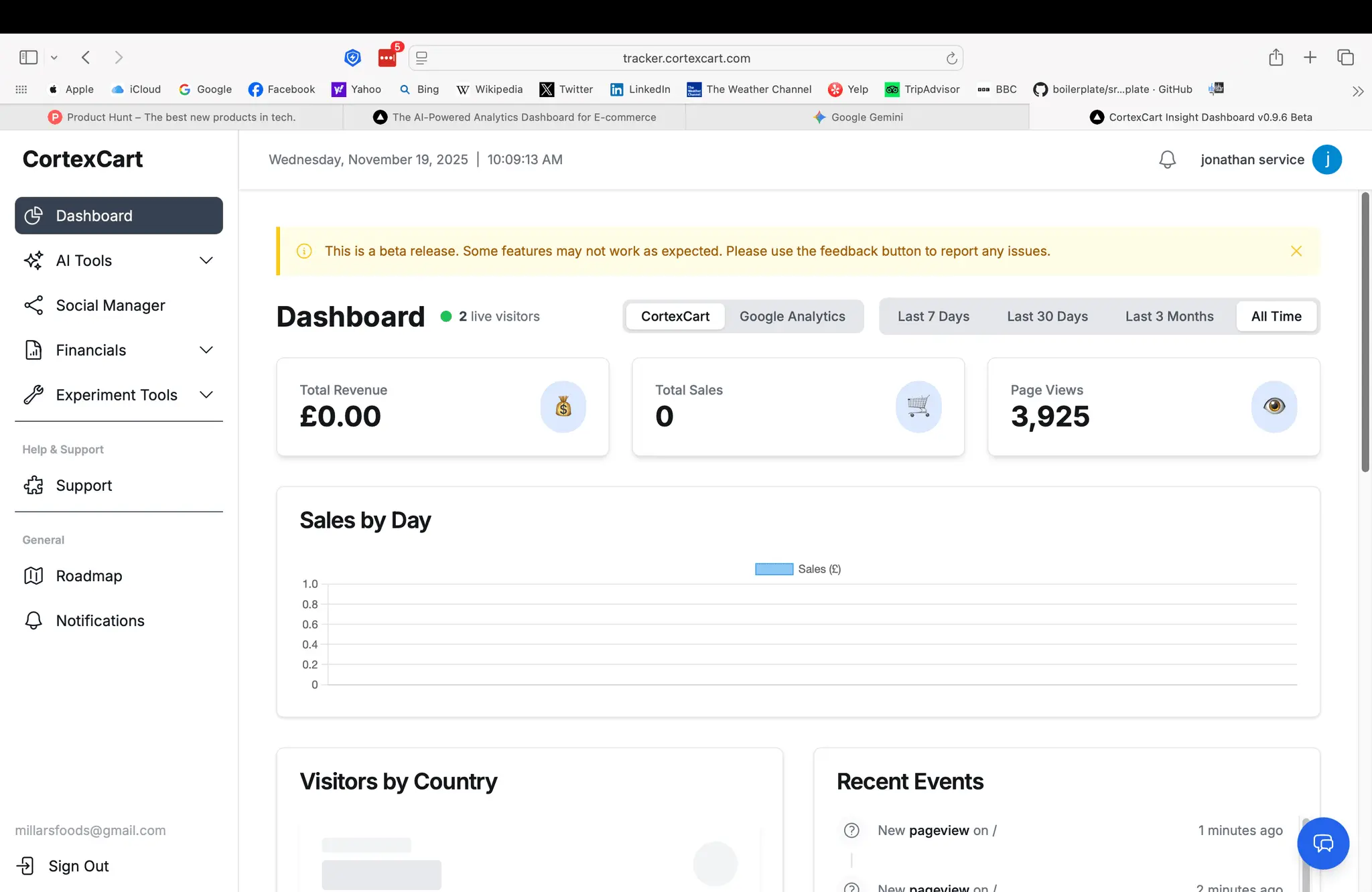 Screenshot 10 of Cortexcart Insight Dashboard