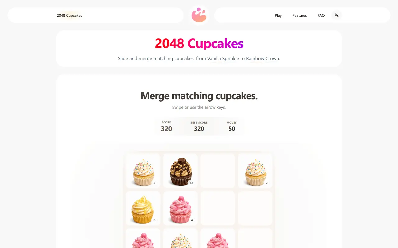 Screenshot 1 of 2048 Cupcakes