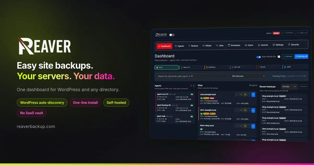 Screenshot 1 of Reaver Backup