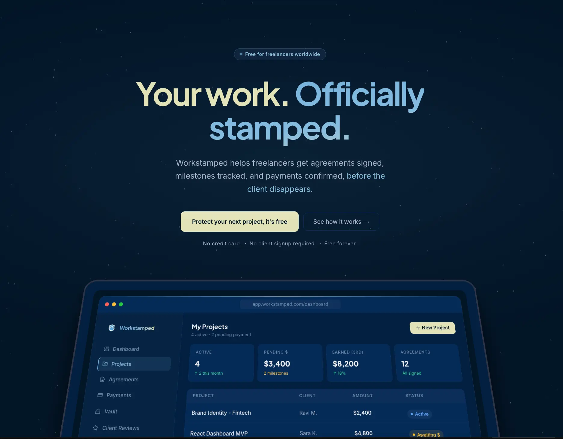 Screenshot 1 of Workstamped