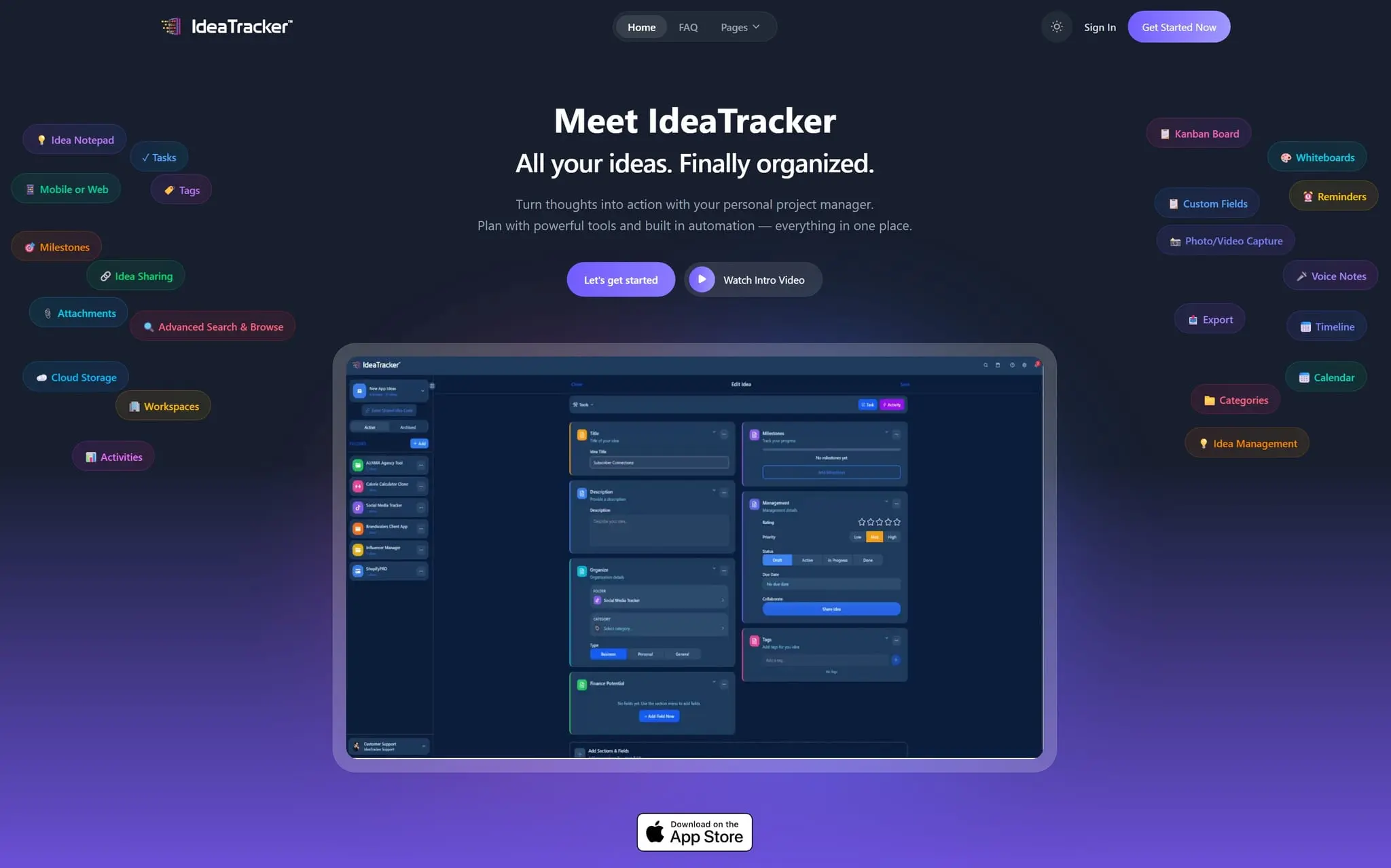 Screenshot 1 of IdeaTracker