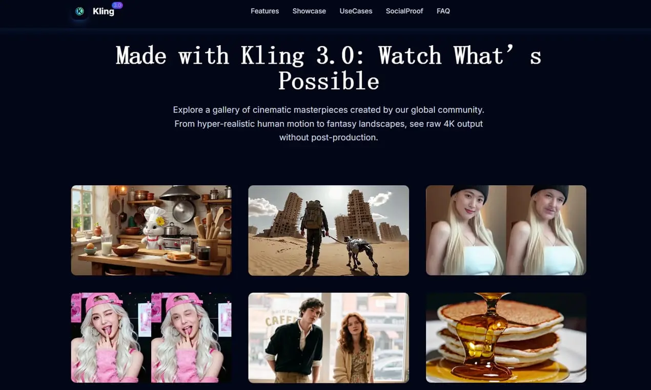 Screenshot 1 of Kling 3.0 AI Video Generator