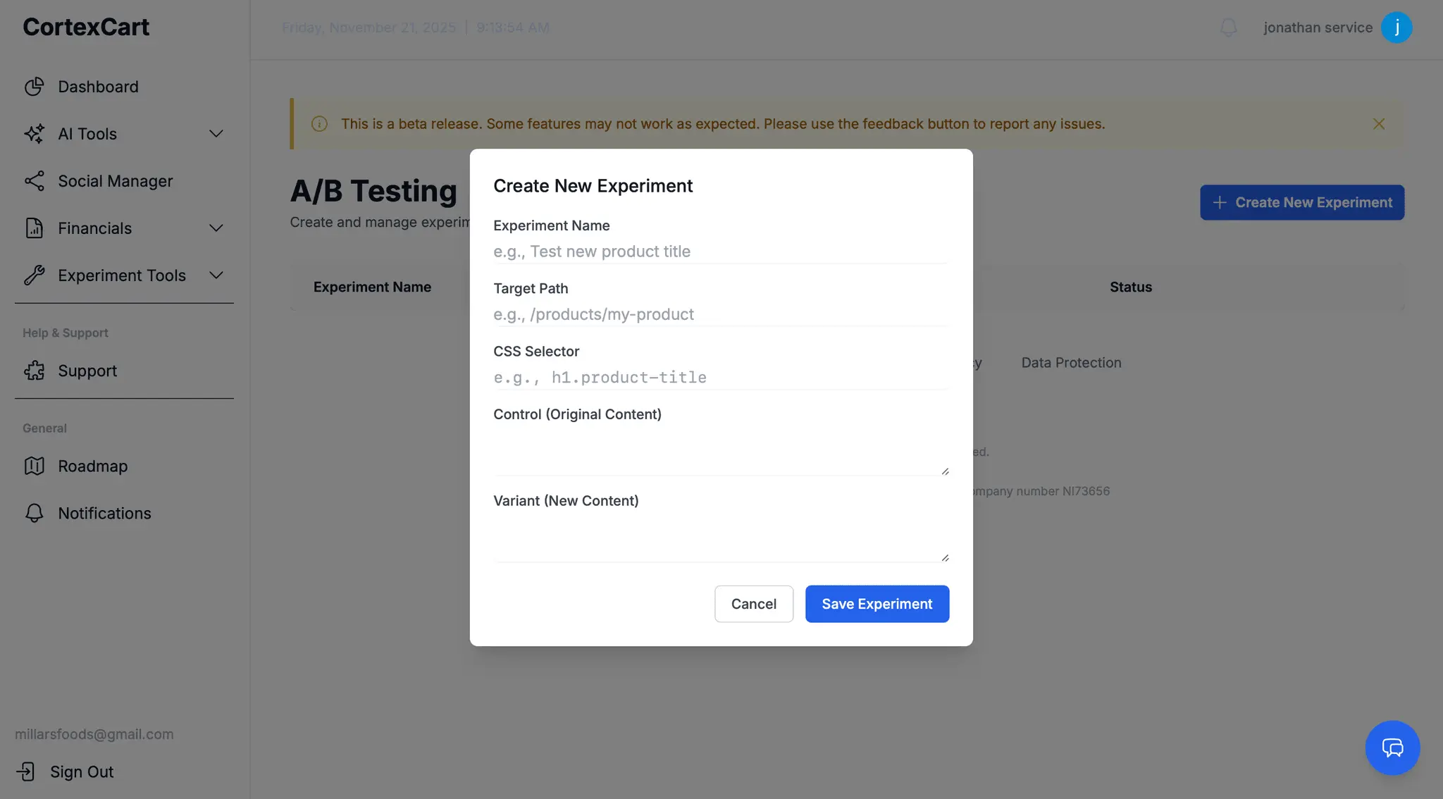 Screenshot 5 of Cortexcart Insight Dashboard