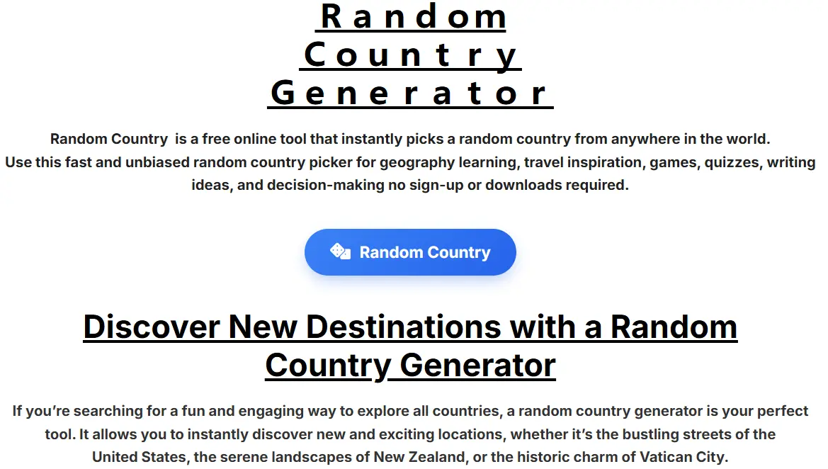 Screenshot 1 of Random Country Gen