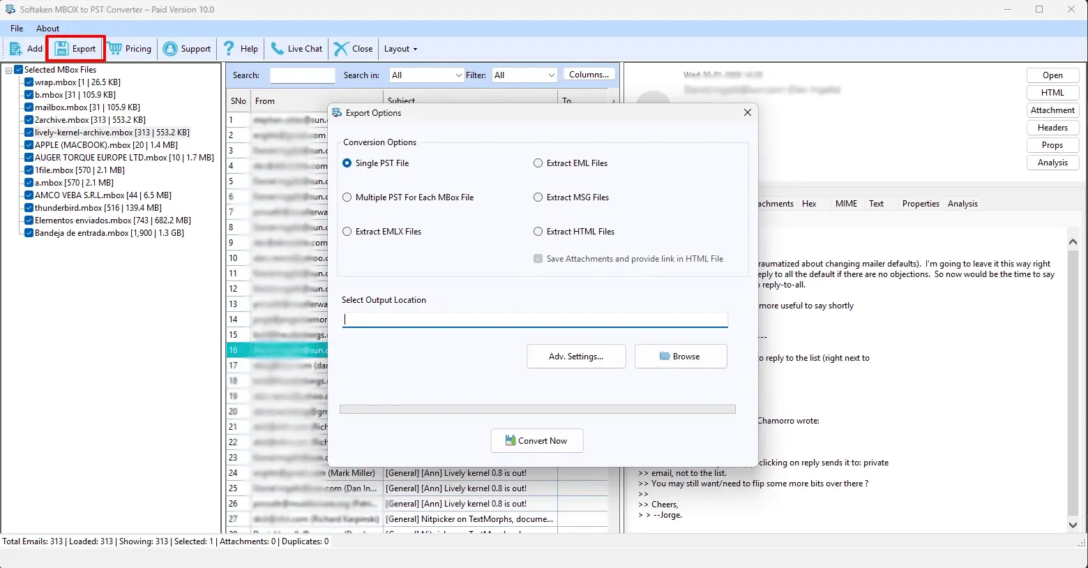 Screenshot 3 of Softaken MBOX to HTML Converter