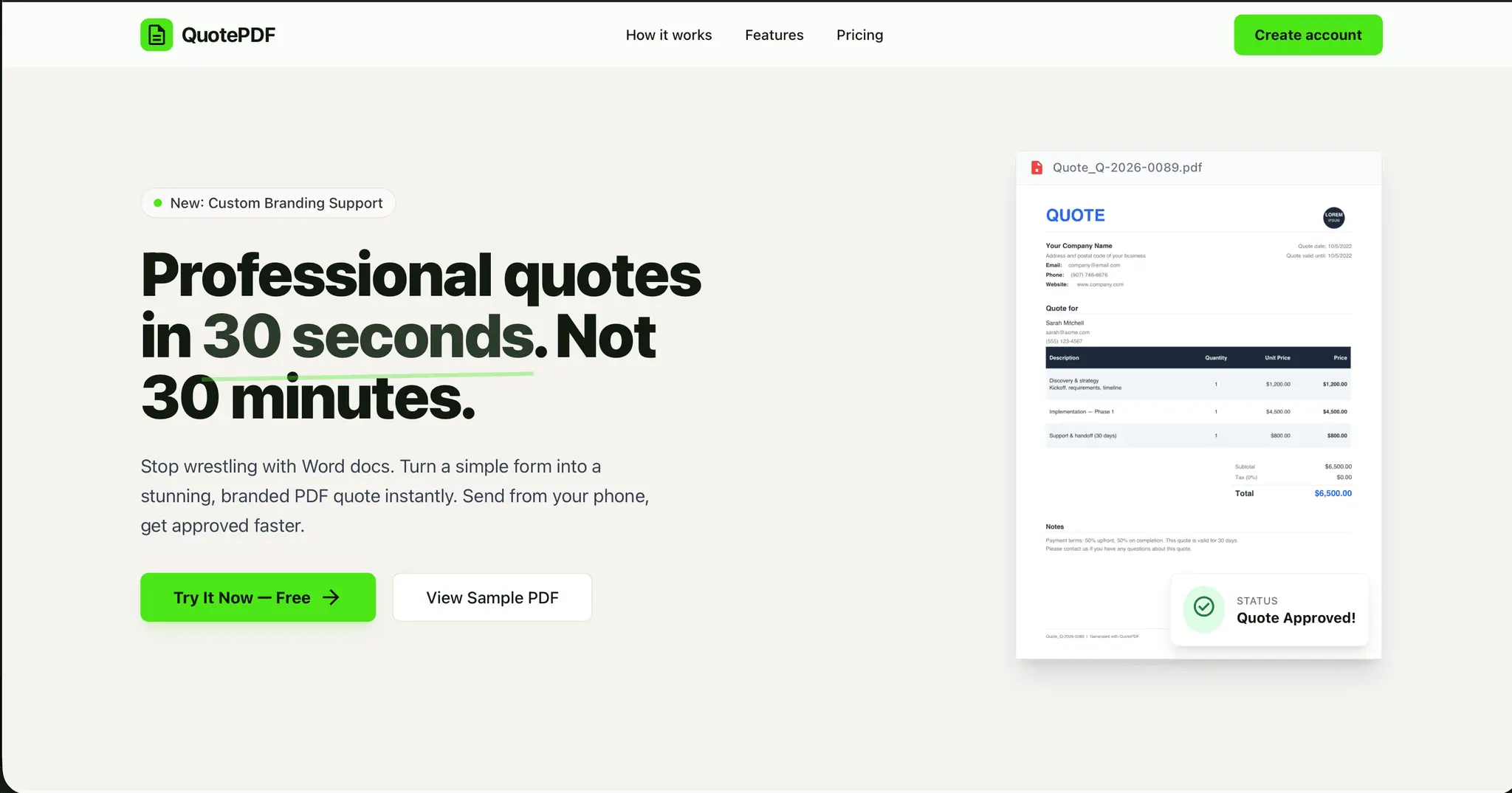 Screenshot 2 of QuotePDF
