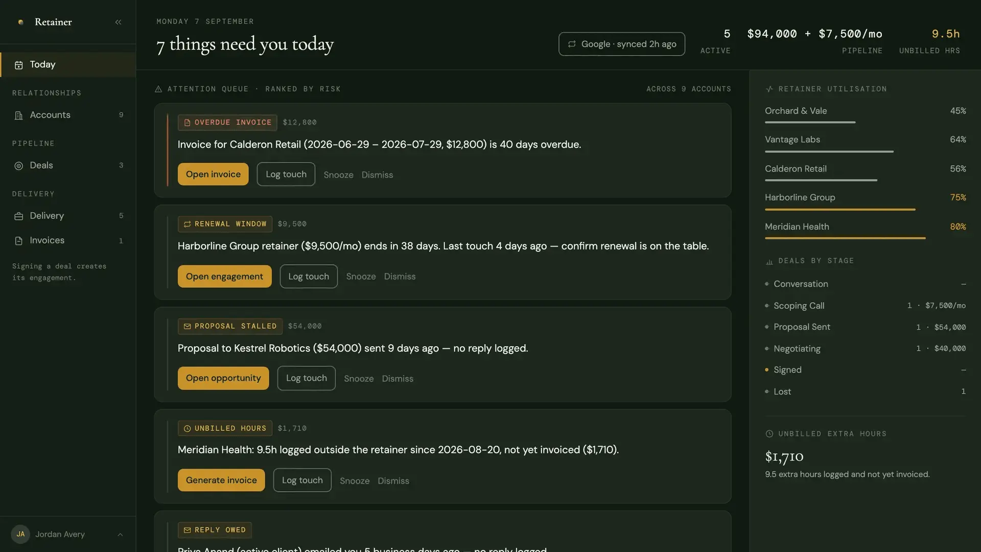 Screenshot 1 of Retainer - useretainer.com