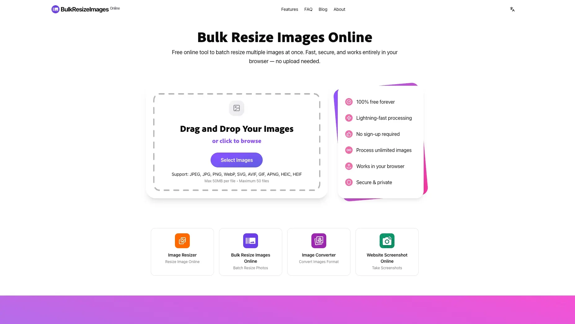 Screenshot 1 of Bulk Resize Images Online