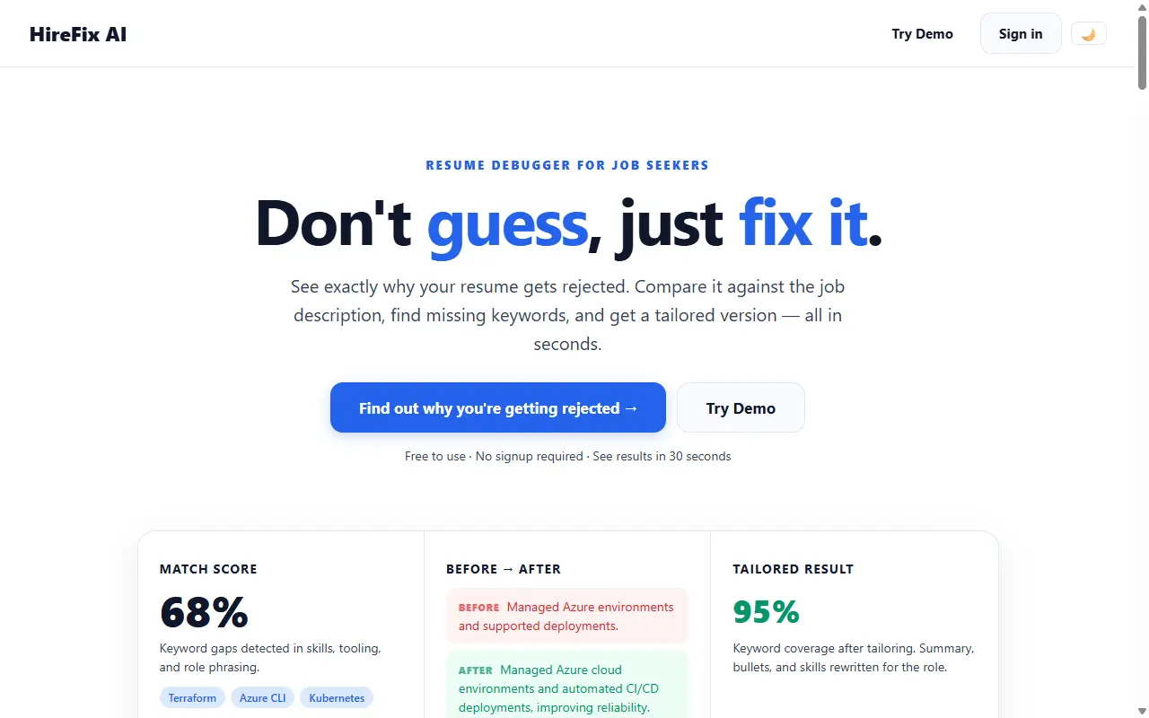 Screenshot 5 of HireFix AI