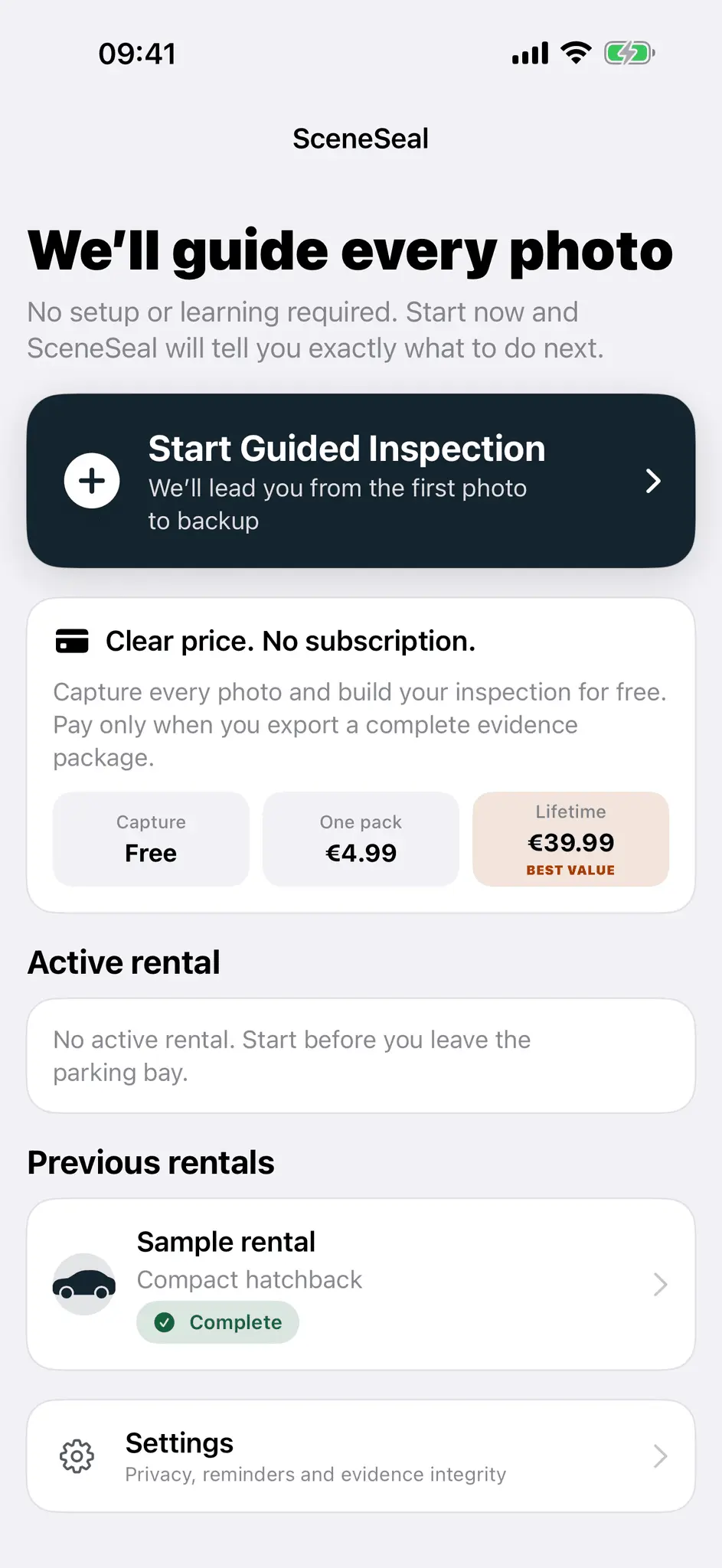 Screenshot 1 of SceneSeal