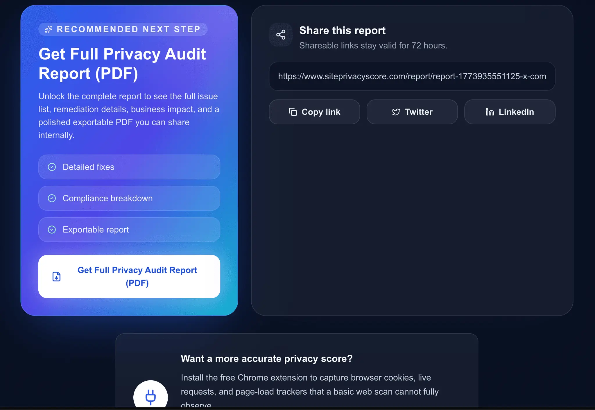 Screenshot 2 of SitePrivacyScore